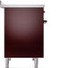 ILVE Nostalgie II 40" Electric Range, Burgundy, Bronze Trim ILVE UPDI406NMPBUB ILVE