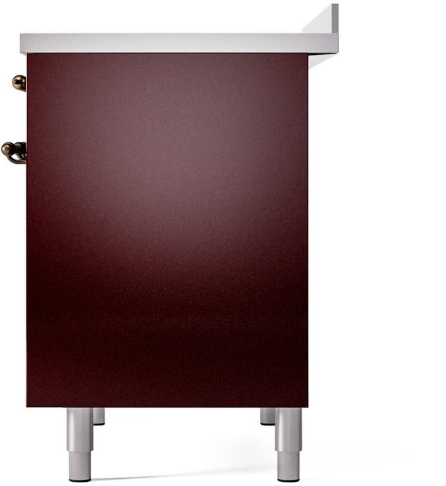 ILVE Nostalgie II 40" Electric Range, Burgundy, Bronze Trim ILVE UPDI406NMPBUB ILVE