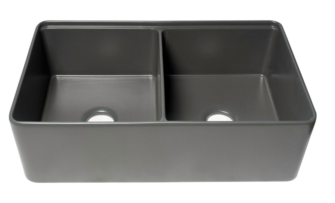 ALFI brand 33" Workstation Step Rim Fireclay Sink ABFS3320D
