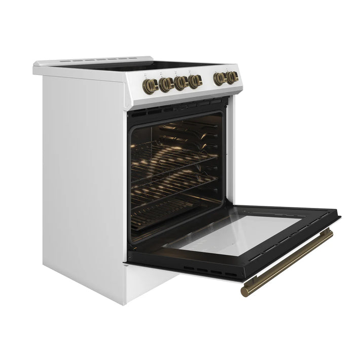 Forno 2-Piece White Kitchen Bundle - 30" Electric Range, 36" Bottom Freezer Refrigerator - View 22