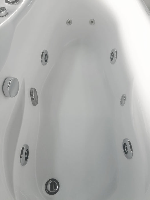 EAGO 57'' White Acrylic Jetted Whirlpool Bathtub, Fixtures AM175-L