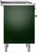 ILVE Nostalgie II 36" Dual Fuel Natural Gas Range, Emerald Green, Chrome Trim UP36FNMPEGC ILVE