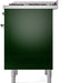 ILVE Nostalgie II 36" Dual Fuel Natural Gas Range, Emerald Green, Chrome Trim UP36FNMPEGC ILVE