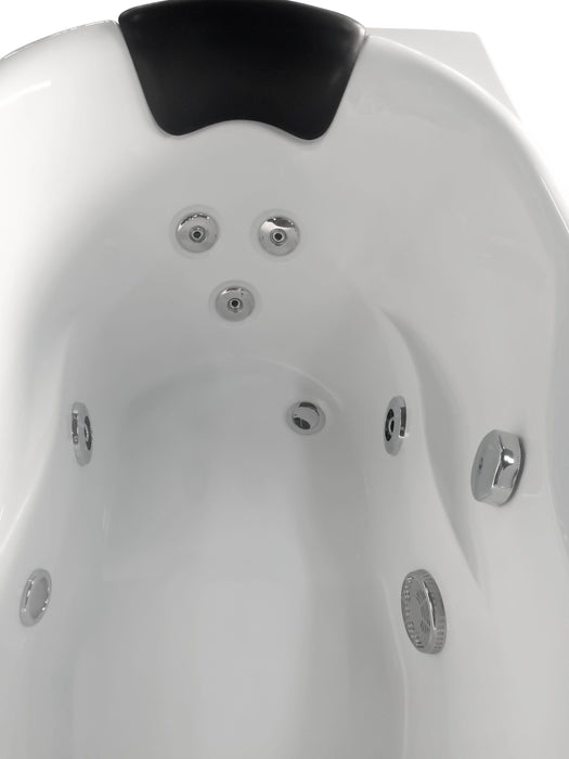 EAGO 57'' White Acrylic Jetted Whirlpool Bathtub, Fixtures AM175-L