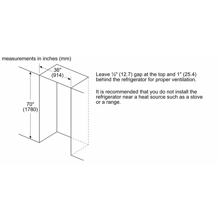 Bosch 36" Freestanding French Door Bottom Mount Smart Refrigerator, B36FD10ENS