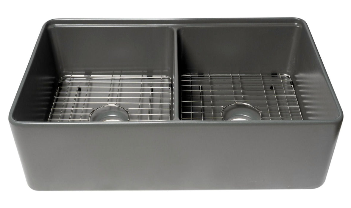 ALFI brand 33" Workstation Step Rim Fireclay Sink ABFS3320D