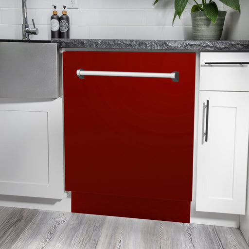24" Dishwasher with Red Gloss panel, Stainless Tub, DWV - RG - 24 - Farmhouse Kitchen and Bath