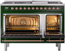 ILVE Nostalgie II 48" Dual Fuel Liquid Propane Range, Emerald Green, Copper Trim UP48FNMPEGPLP ILVE