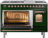 ILVE Nostalgie II 48" Dual Fuel Liquid Propane Range, Emerald Green, Copper Trim UP48FNMPEGPLP ILVE