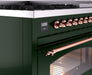 ILVE Nostalgie II 48" Dual Fuel Liquid Propane Range, Emerald Green, Copper Trim UP48FNMPEGPLP ILVE