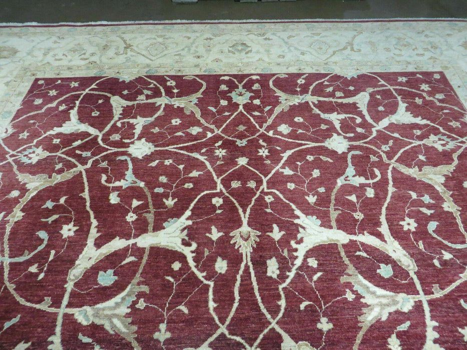 10' X 14' Vintage Handmade PESHAVAR CHOBI Pakistani Agra Wool Carpet Nice