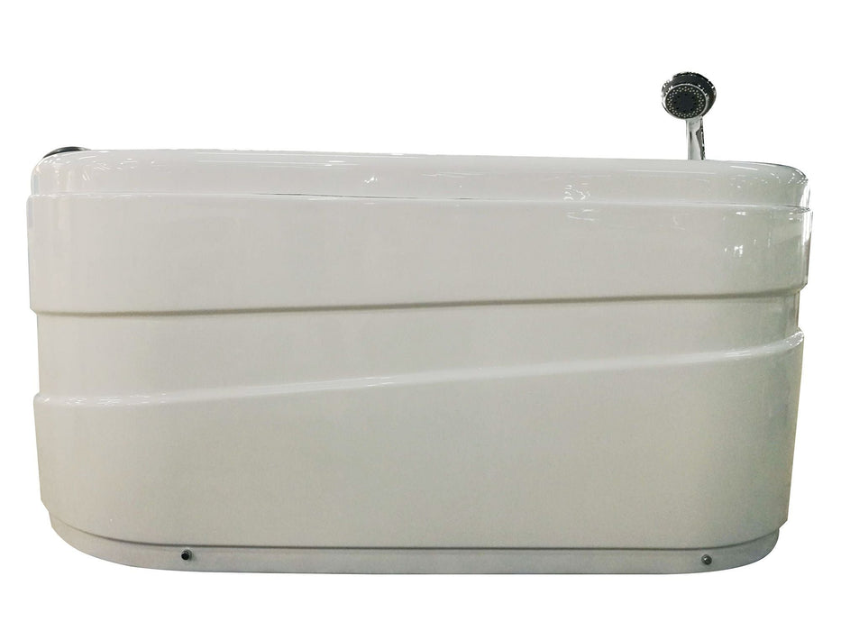 EAGO 57'' White Acrylic Jetted Whirlpool Bathtub, Fixtures AM175-L