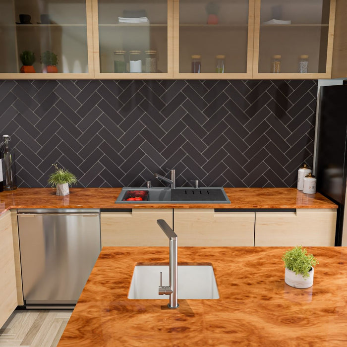 ALFI brand 34" Granite Composite Workstation Step Sink, Accessories AB3418DBDI