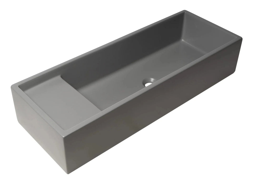 ALFI brand 39" White Above Mount Fireclay Bathroom Trough Sink AB39TR