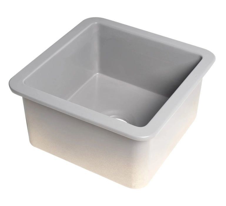 ALFI brand Square 18" Undermount / Drop In Fireclay Prep Sink ABF1818S