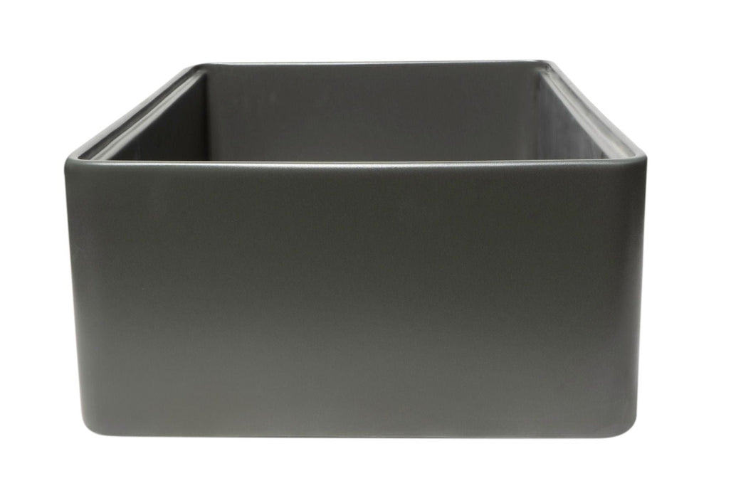 ALFI Brand 30" Smooth Apron Workstation Step Rim Fireclay Farm Sink ABFS3020