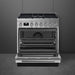 Smeg Portofino Series 30 Inch Freestanding Dual Fuel Range CPF30UGMX SMEG