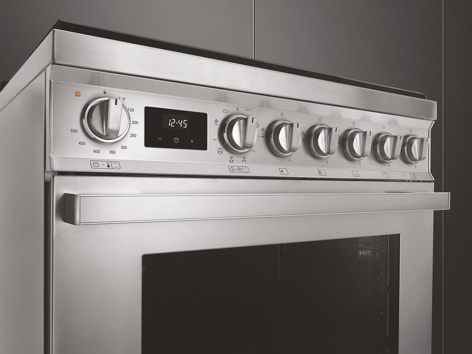 Smeg Portofino Series 30 Inch Freestanding Dual Fuel Range CPF30UGMX — Farmhouse Kitchen and Bath