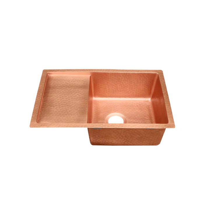 Akicon Workstation Single Bowl Drop-In Copper Sink - AKS509-C