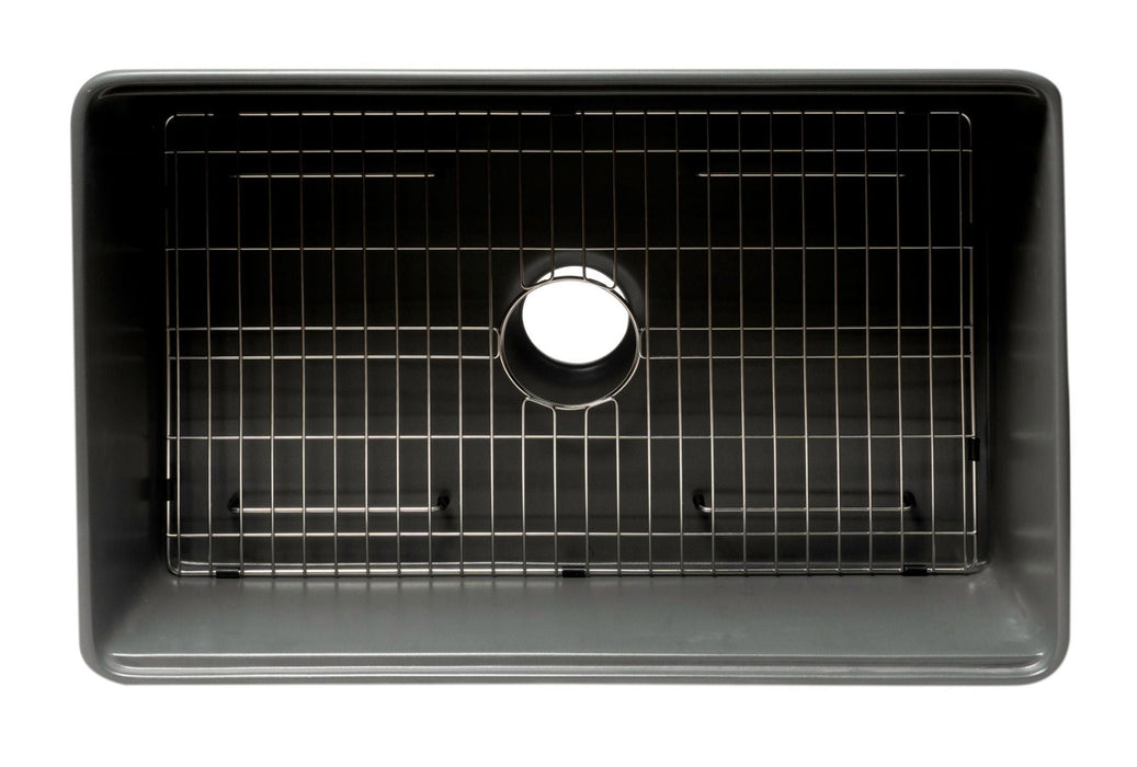 ALFI Brand 30" Smooth Apron Workstation Step Rim Fireclay Farm Sink ABFS3020