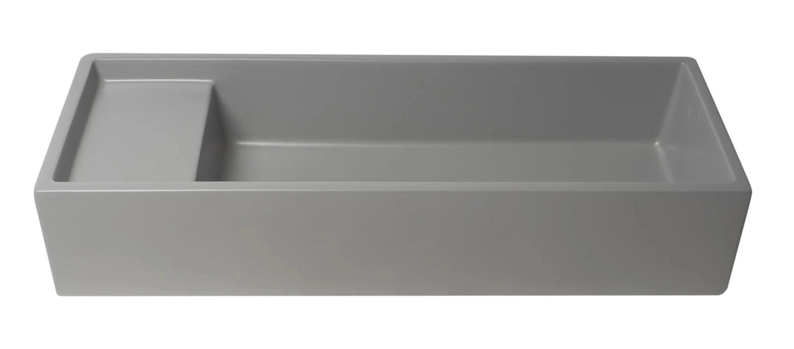ALFI brand 39" White Above Mount Fireclay Bathroom Trough Sink AB39TR