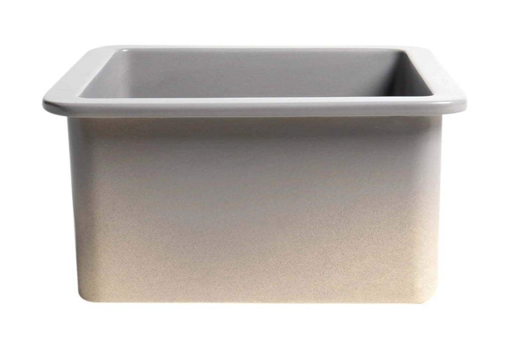 ALFI brand Square 18" Undermount / Drop In Fireclay Prep Sink ABF1818S