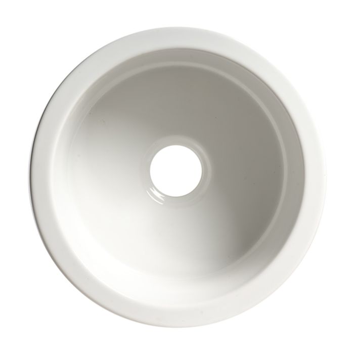 ALFI brand Round 18" Undermount / Drop In Fireclay Prep Sink ABF1818R