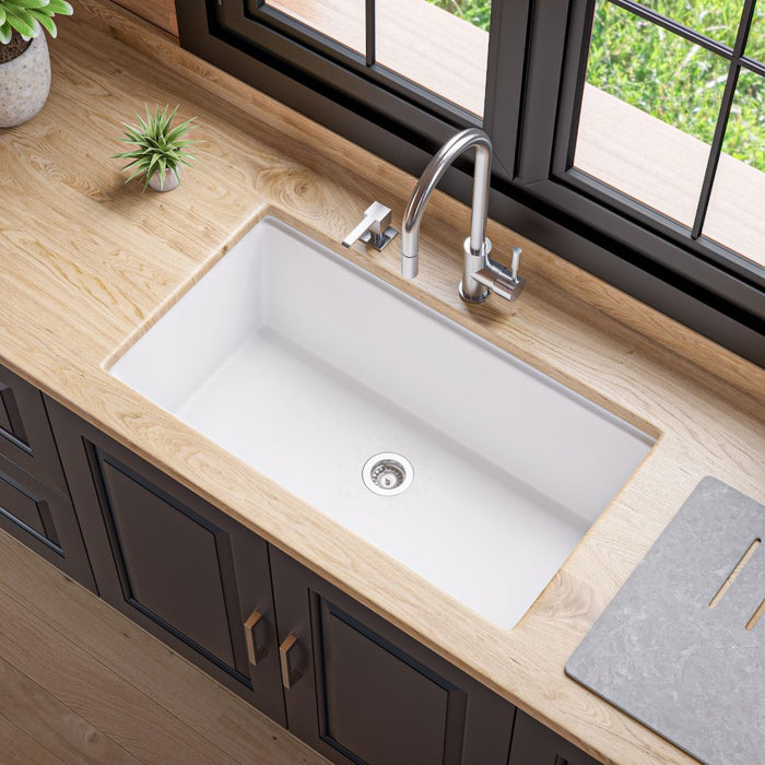 ALFI brand 34" Granite Composite Workstation Step Rim Sink, Accessories AB3418SBUM