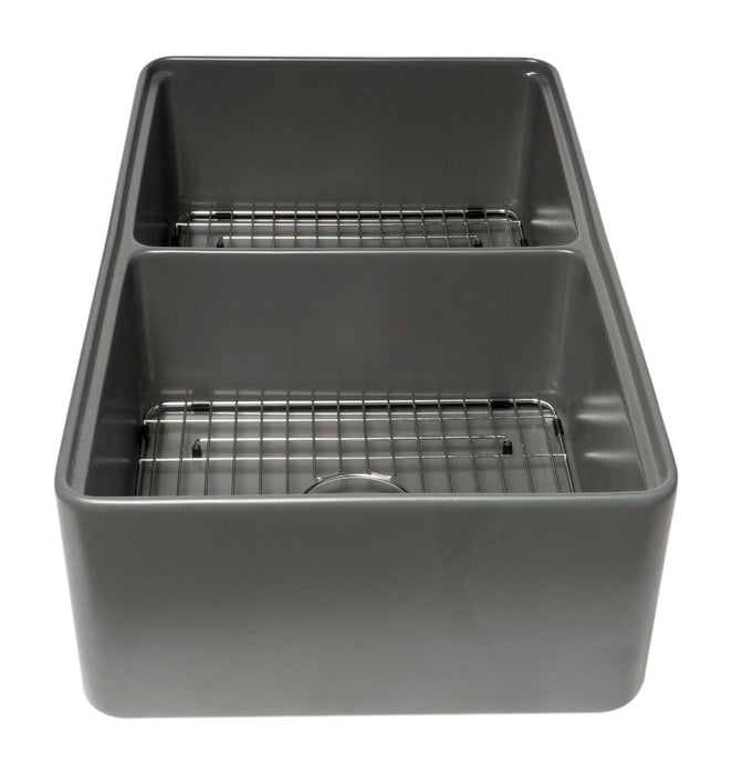 ALFI brand 33" Workstation Step Rim Fireclay Sink ABFS3320D