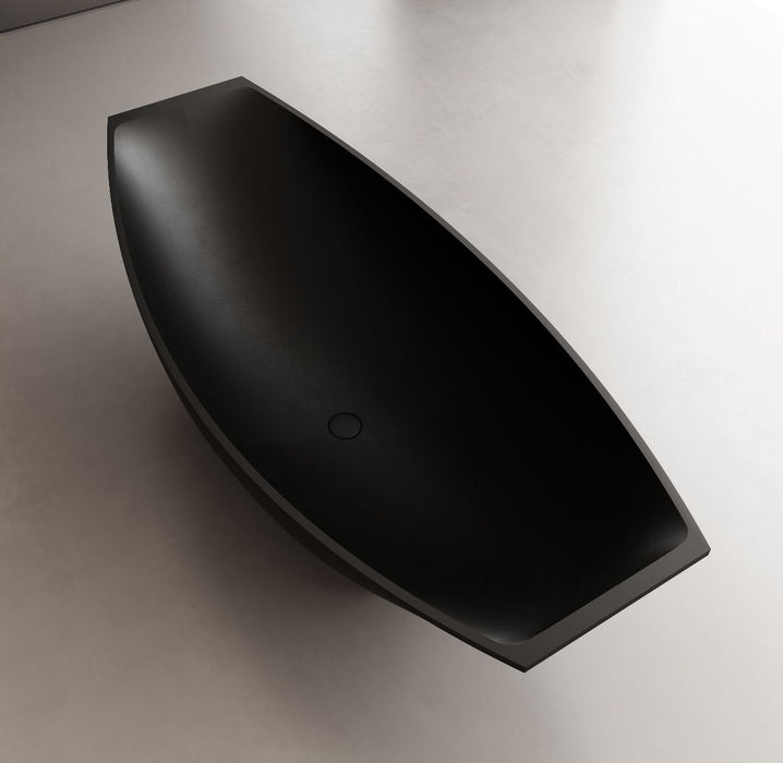 ALFI brand White Matte 71" Solid Surface Resin Free Standing Hammock Style Bathtub AB9992