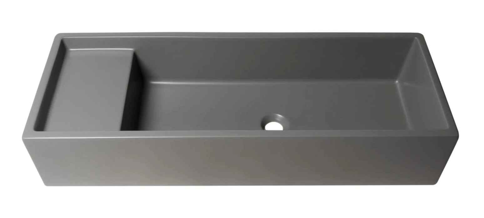 ALFI brand 39" White Above Mount Fireclay Bathroom Trough Sink AB39TR