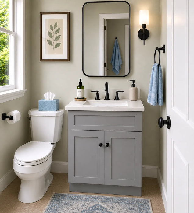 Grey Shaker 27" Single Sink Bathroom Vanity