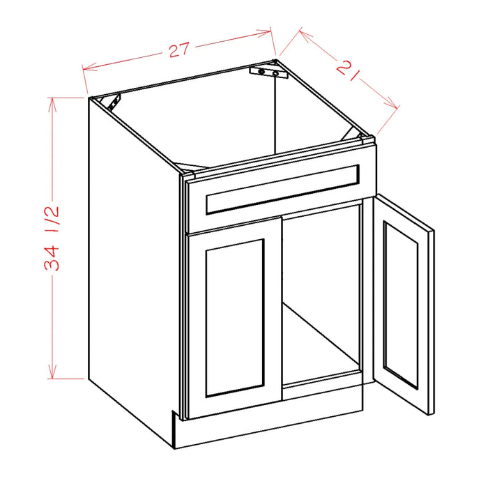 Grey Shaker 27" Single Sink Bathroom Vanity