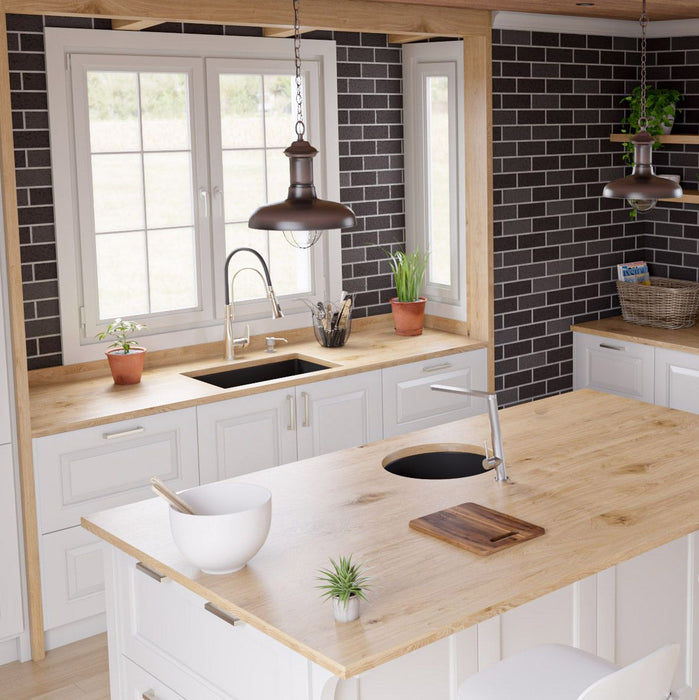 ALFI brand 27" Fireclay Undermount / Drop In Fireclay Kitchen Sink ABF2718UD