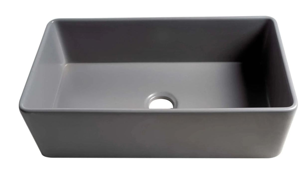 ALFI brand Smooth Apron 33" Single Bowl Fireclay Farm Sink ABF3318S