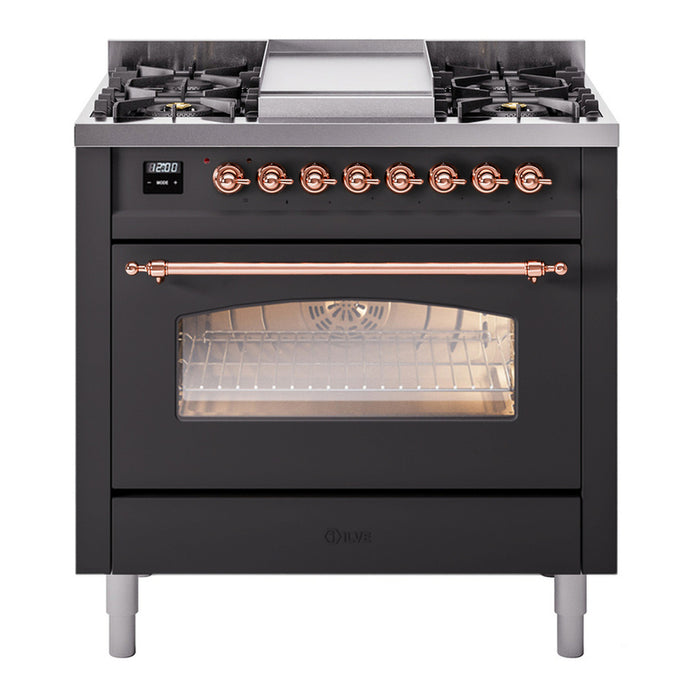 ILVE Nostalgie II 36" Dual Fuel Natural Gas Range, UP36FNMP