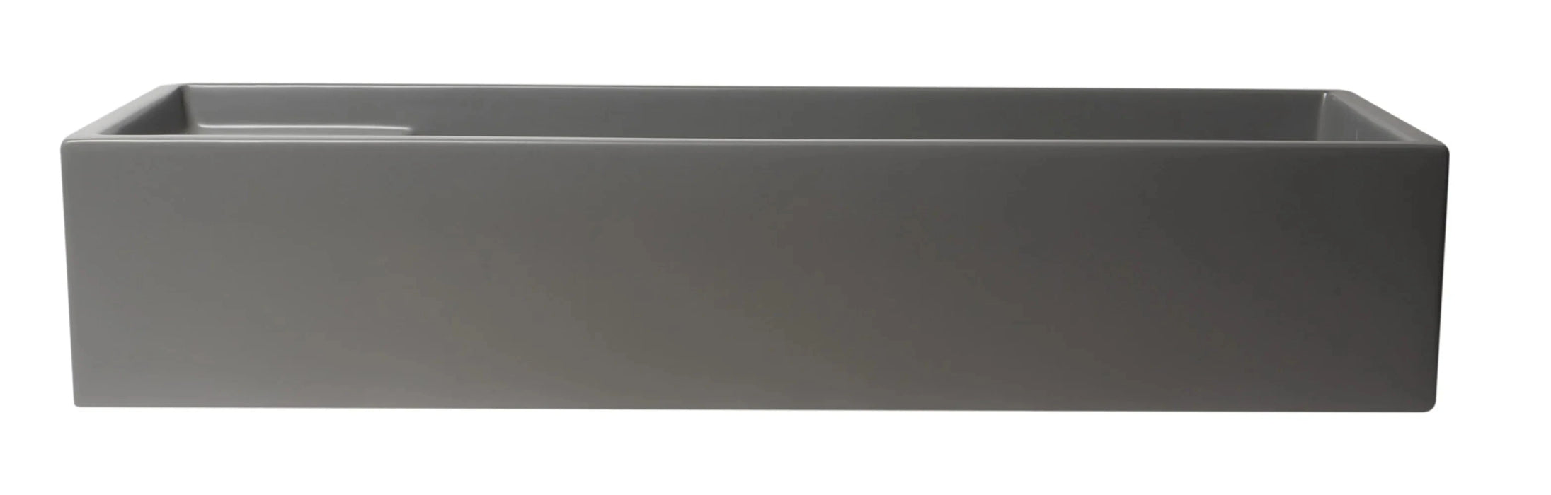 ALFI brand 39" White Above Mount Fireclay Bathroom Trough Sink AB39TR