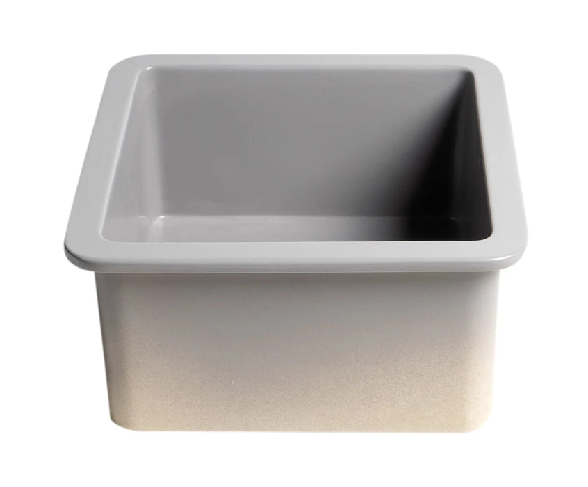 ALFI brand Square 18" Undermount / Drop In Fireclay Prep Sink ABF1818S