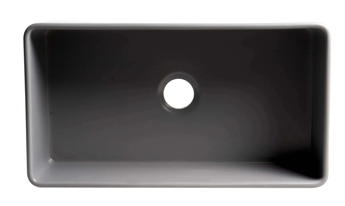 ALFI brand Smooth Apron 33" Single Bowl Fireclay Farm Sink ABF3318S