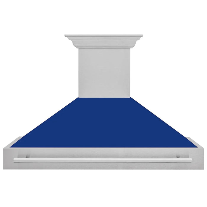 ZLINE 48" Autograph DuraSnow Stainless Blue Wall Range Hood 8654SNX-BG-48