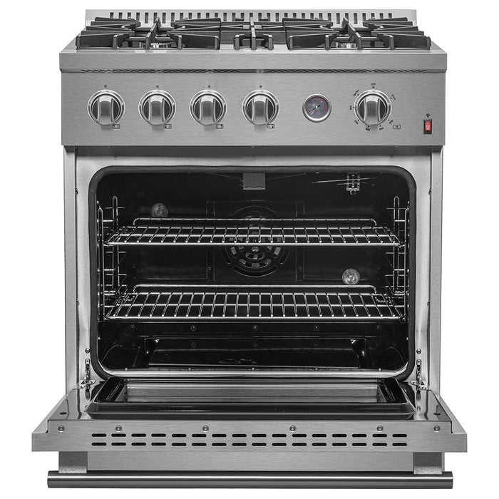 Forno 30" Gas Range,  Built-In Temperature Gauge, FFSGS6277-30