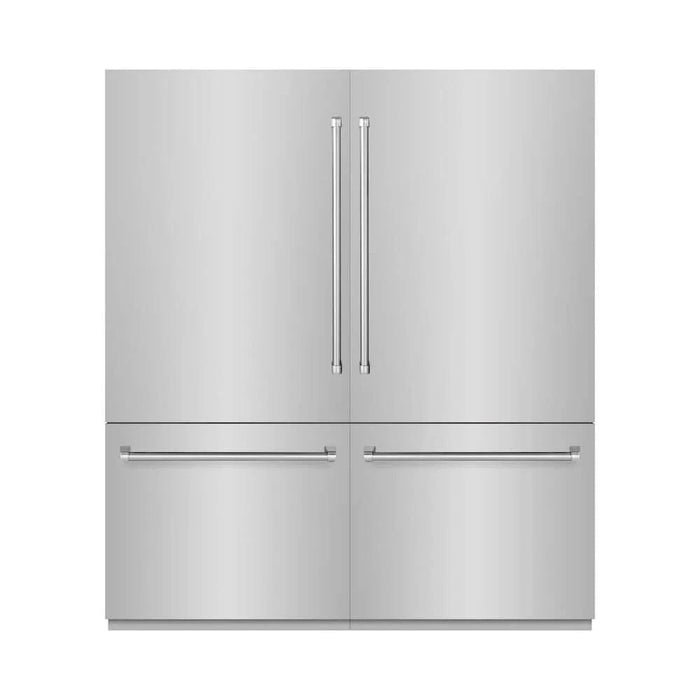 ZLINE 72" Built-In Bottom Freezer Refrigerator,Water Dispenser, Ice Maker,Graphite Gray GRBIT-304-72