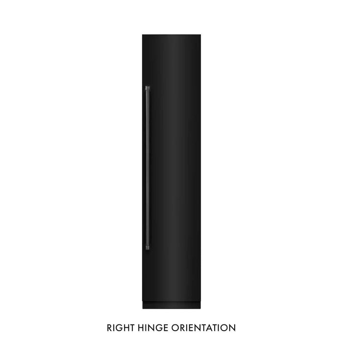 ZLINE 18" Right Hinge Column Freezer Black Stainless Steel, Graphite Gray Interior RCFVR-BS-18