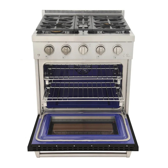 Kucht 30"  Professional Natural Gas Range, 4 Burners, KFX300-BK