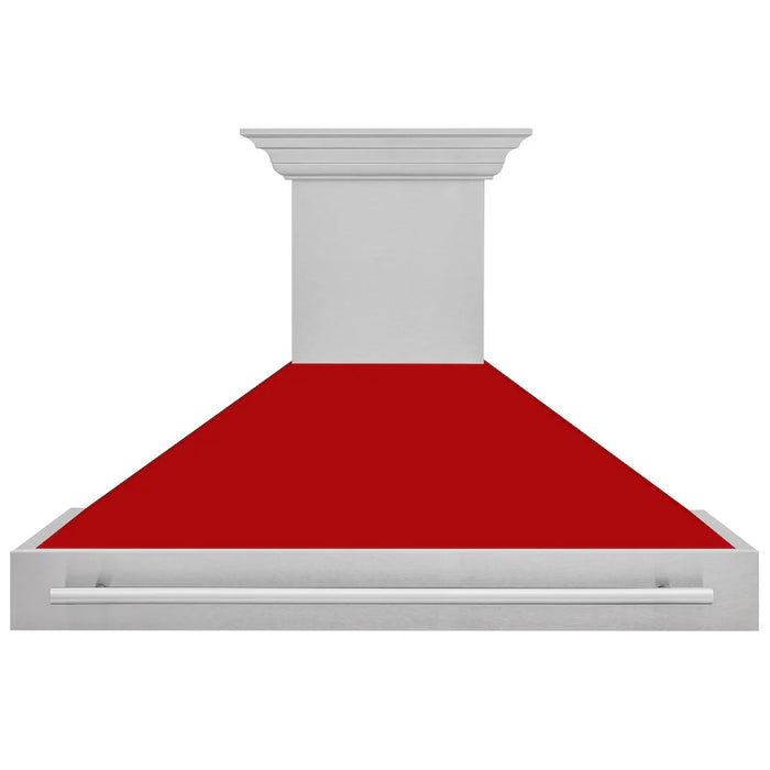 ZLINE 48" Autograph DuraSnow Red Stainless Wall Range Hood 8654SNX-RM-48