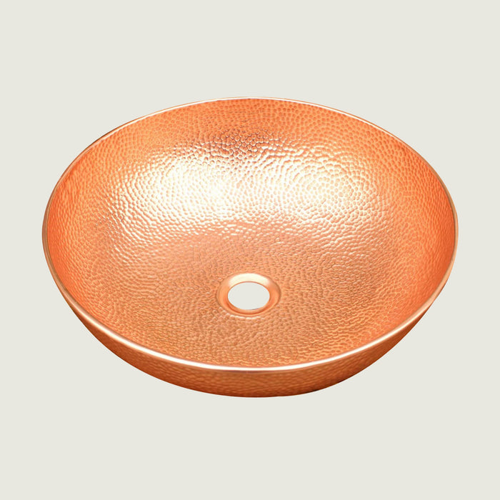 Nauxus Custom Copper Handmade Round Bathroom Sink RCB03-NX