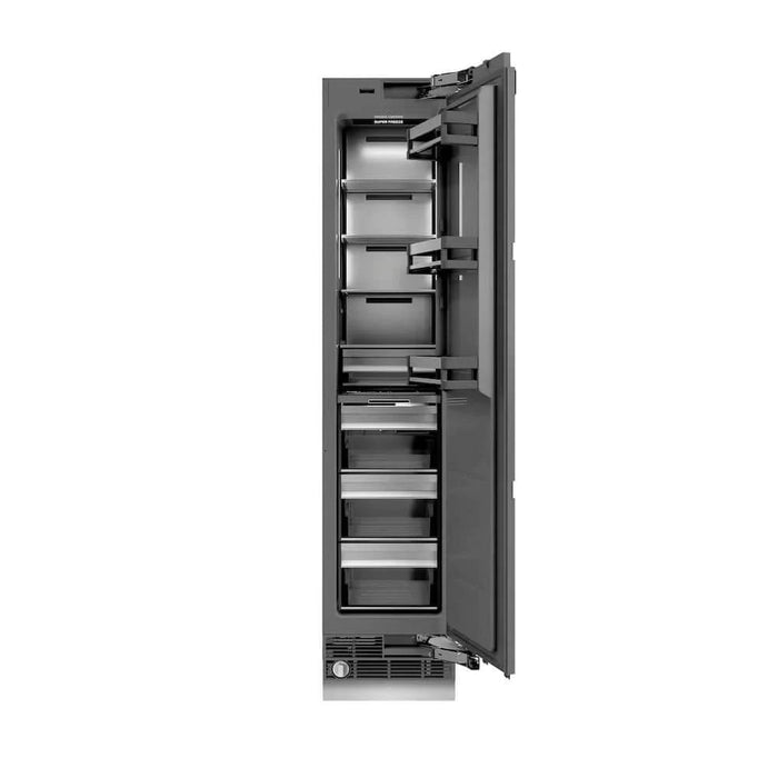 ZLINE 18" Panel Ready Right Hinge Column Freezer, Graphite Gray Interior  Champagne Bronze RBCFVRZ-18-CB