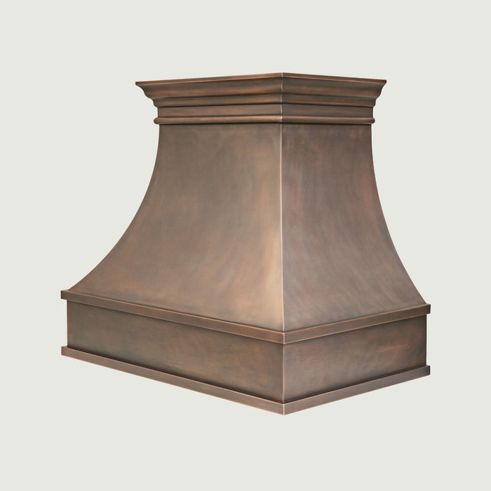 Custom Smooth Curved Copper Range Hood - CHCR01