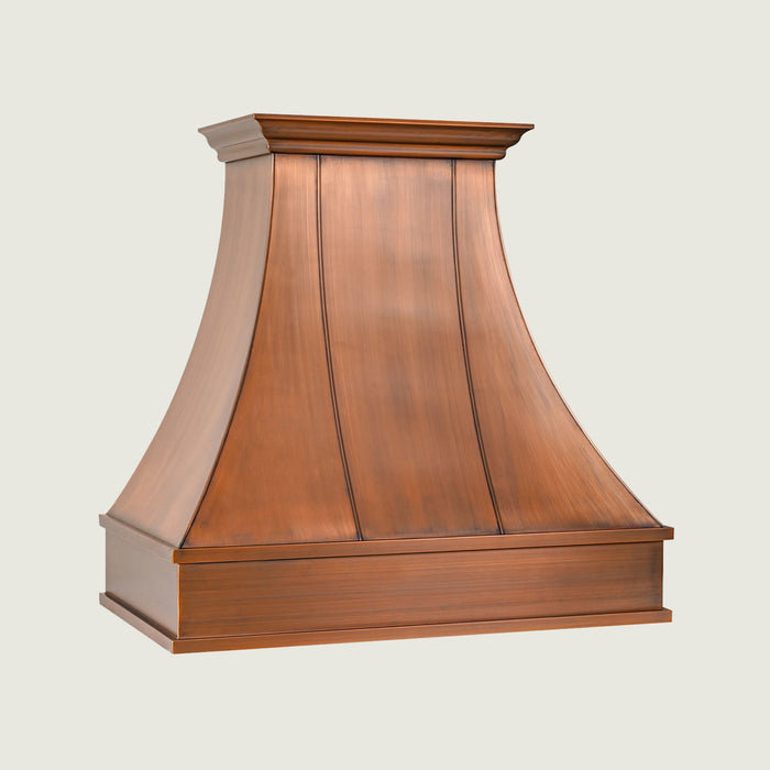 Custom Smooth Curved Copper Range Hood - CHCR01