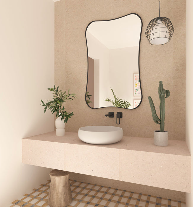 Hasha Italian Style Irregular Asymmetrical Bathroom Wall Mirror